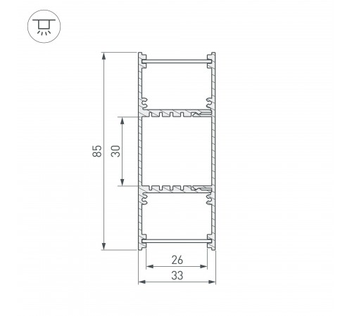 Профиль накладной Arlight 036341 ARH-WALL