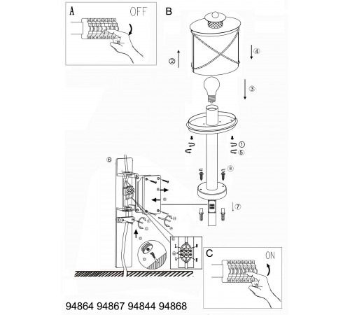 Наземный низкий светильник Eglo 94867 Hilburn 1