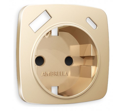 Накладка для розетки с заземлением и со шторками и 2хUSB type A и C Ambrella Volt OP6100 Quant
