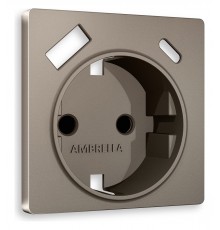 Накладка для розетки с заземлением и со шторками и 2хUSB type A и C Ambrella Volt AP6400 Quant