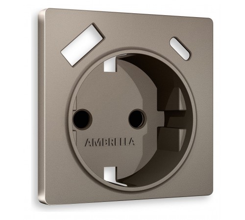 Накладка для розетки с заземлением и со шторками и 2хUSB type A и C Ambrella Volt AP6400 Quant