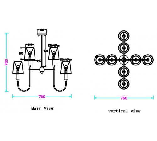 Люстра на штанге MyFar MR2430-8P Gabriel