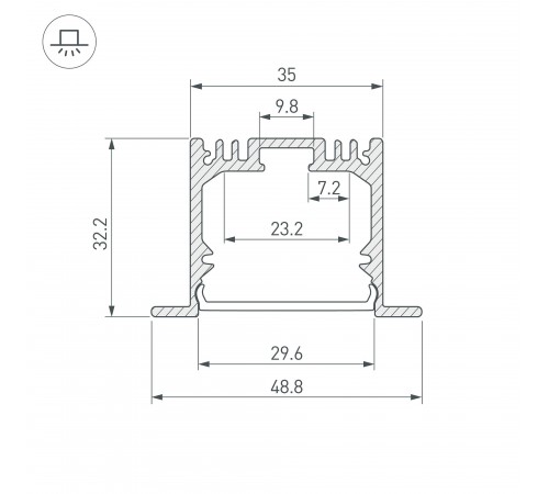 Профиль Arlight 020469 SL-LINIA49-F-2500 ANOD+OPAL