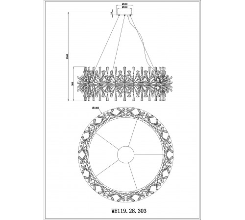 Подвесная люстра Wertmark WE119.28.303 Floriane