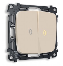 Выключатель проходной двухклавишный с подсветкой без рамки Ambrella Volt MO324030 Quant