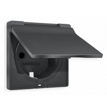 Накладка для розетки влагозащищенной с заземлением и со шторками с крышкой Ambrella Volt AP9080 Quant