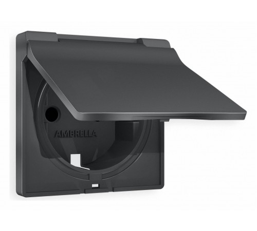 Накладка для розетки влагозащищенной с заземлением и со шторками с крышкой Ambrella Volt AP9080 Quant