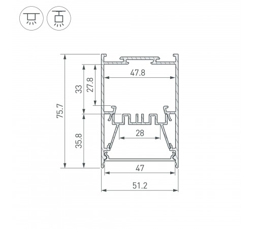 Профиль накладной Arlight 044874 ARH-LINE