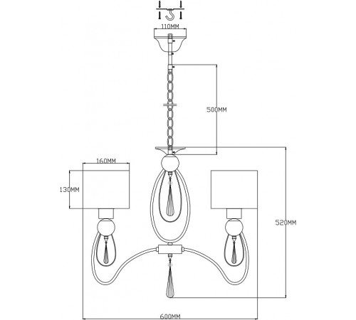 Подвесная люстра Moderli V2584-3P Dark