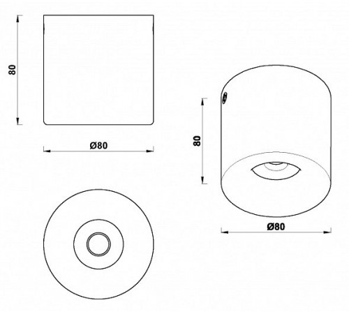 Накладной светильник iLedex 108-7W-D80-4000K-24DG-WH Metrica