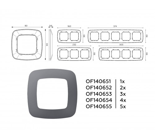 Рамка на 2 поста Ambrella Volt OF140652 Ecta