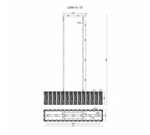 Светильник на штанге iLamp L4688-91 CR Panorama