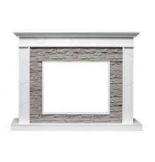 Каминокомплект Basel - Белый / Сланец серый с очагом Emerald 23