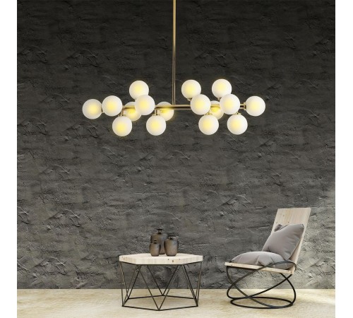 Люстра на штанге LUMINA DECO LDP 6033-16 GD Marsiada