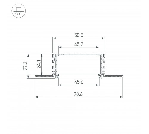 Профиль встраиваемый Arlight 046429 FANTOM