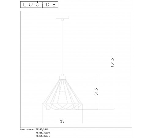 Подвесной светильник Lucide 78385/32/31 Kyara