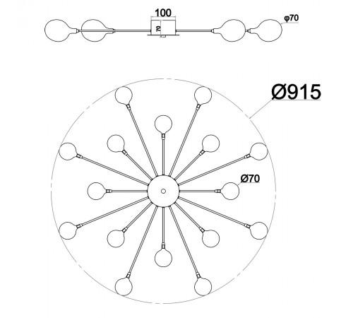 Потолочная люстра Escada 2109/1 Chrome Starfall