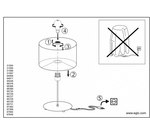 Настольная лампа декоративная Eglo 97646 Viserbella