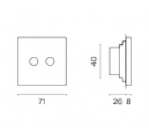 ТВ-розетка и SAT-розетка оконечная без рамки Voltum VLS060407 S70