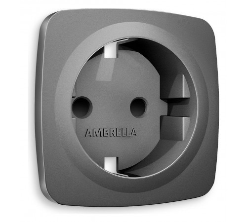 Накладка для розетки с заземлением и со шторками Ambrella Volt OP6570 Quant