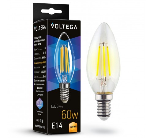 Лампа светодиодная Voltega 7198 Candle 6W