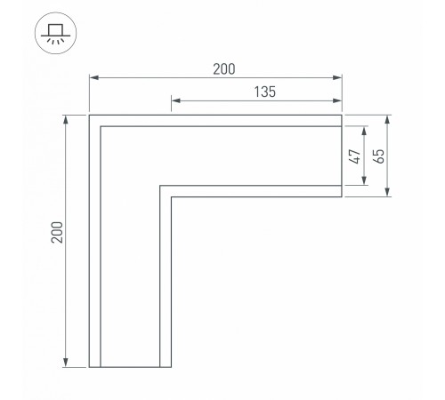 Соединитель угловой L-образный накладной Arlight 030126 S-LUX