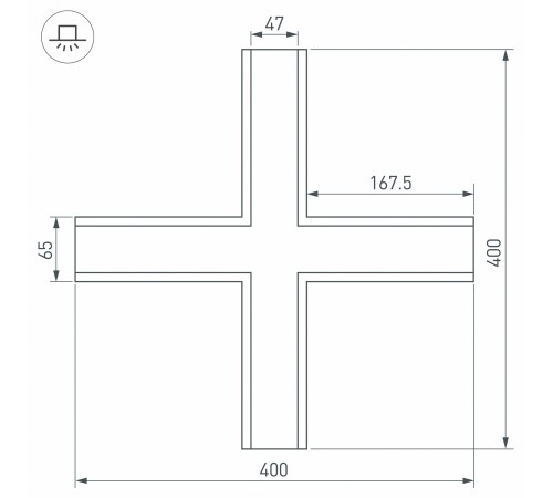 Соединитель угловой X-образный накладной Arlight 030127 S-LUX