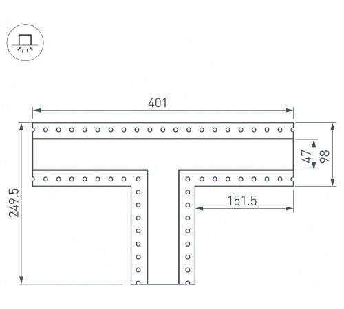 Соединитель угловой T-образный накладной Arlight 030107 S-LUX