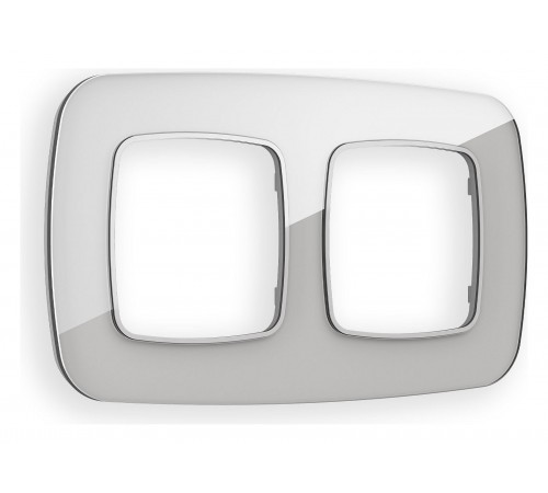 Рамка на 2 поста Ambrella Volt OF320402 Radian Стекло органическое