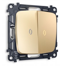 Выключатель двухклавишный с подсветкой без рамки Ambrella Volt MO604010 Quant