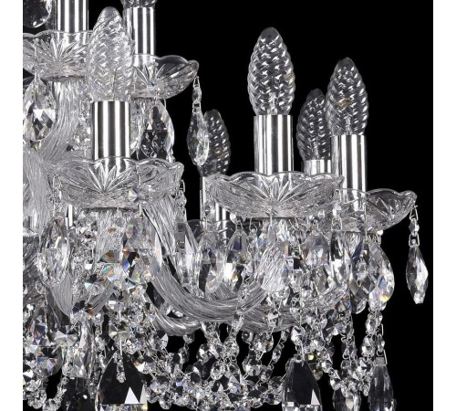 Подвесная люстра Bohemia Ivele Crystal 1402/12+6/240/Ni 1402