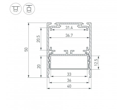 Профиль накладной Arlight 044666 SL-LINE