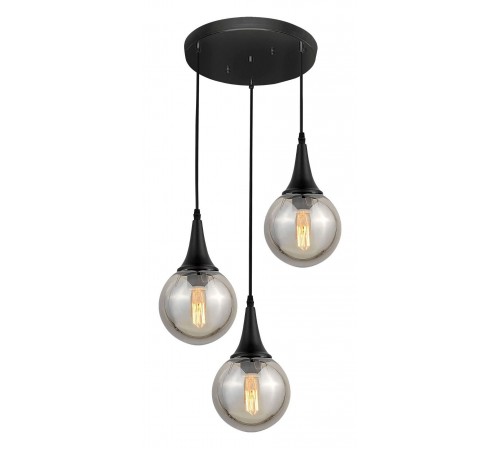 Подвесной светильник LUMINA DECO LDP 11191-3 BK Rocherro
