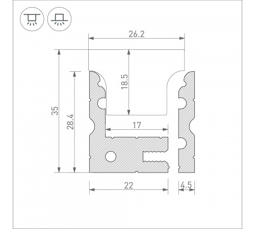 Профиль встраиваемый Arlight 038356 FLOOR