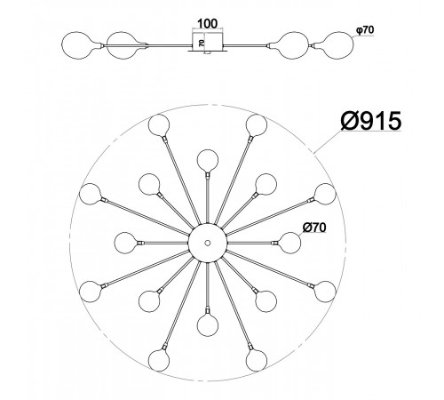 Потолочная люстра Escada 2109/1 Copper Starfall