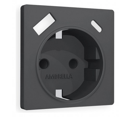 Накладка для розетки с заземлением и со шторками и 2хUSB type A и C Ambrella Volt AP9100 Quant