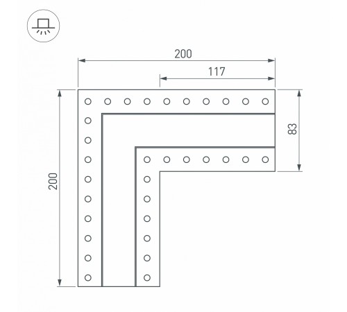 Соединитель угловой L-образный накладной Arlight 030097 S-LUX