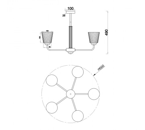 Люстра на штанге Escada 685/5PL Noble