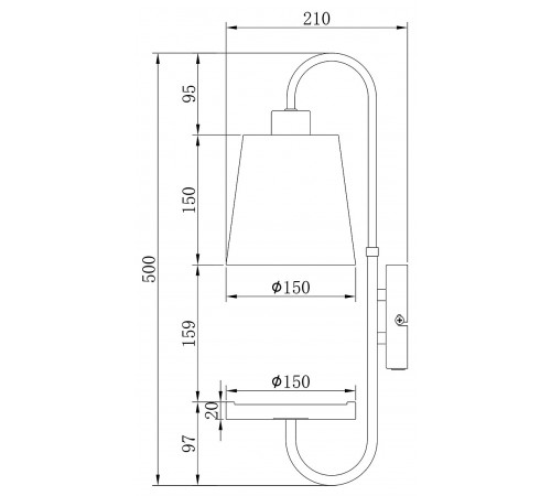 Бра с полкой Escada 582/1A Aspen