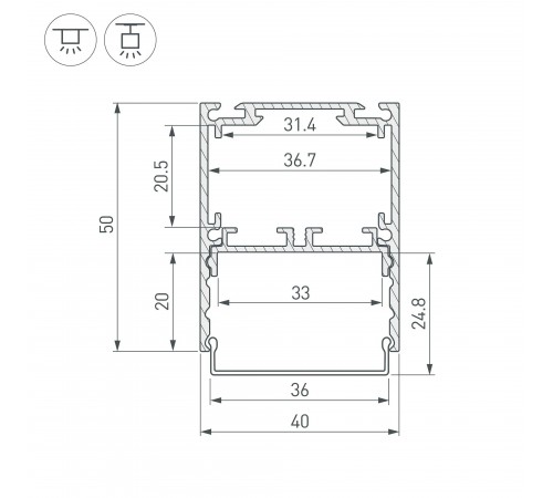 Профиль накладной Arlight 044666 SL-LINE
