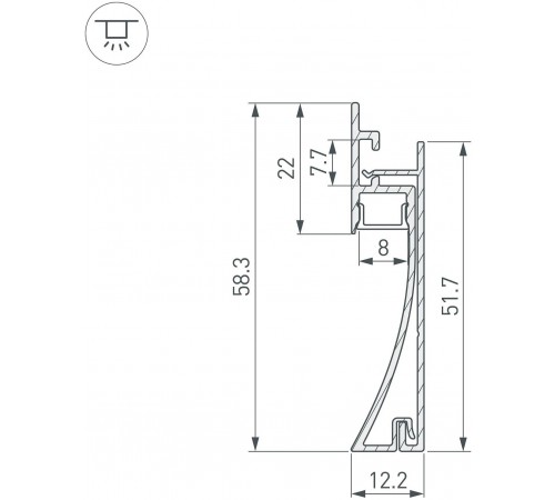 Профиль для плинтусов Arlight 045286 ARH-PLINTUS