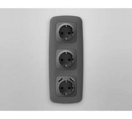 Накладка для розетки с заземлением и со шторками Ambrella Volt OP6570 Quant