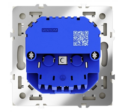 Розетка с заземлением и со шторкой и 2хUSB type A, без рамки Voltum VLS040405 S70