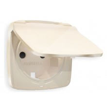 Накладка для розетки влагозащищенной с заземлением и со шторками с крышкой Ambrella Volt OP3080 Quant