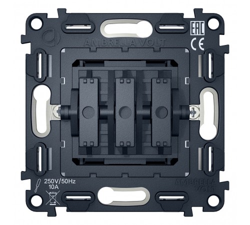Механизм выключателя трехклавишного Ambrella Volt VM133 Quant