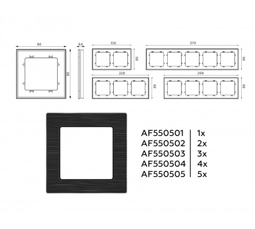 Рамка на 4 поста Ambrella Volt AF550504 Platos Металл