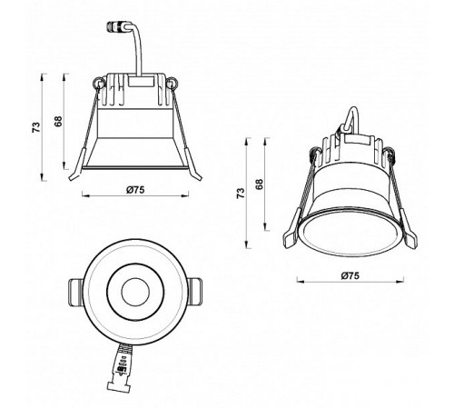 Встраиваемый светильник iLedex 207-7W-D75-3000K-24DG-BK Mars