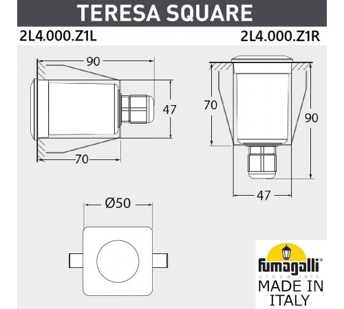 Встраиваемый в дорогу светильник Fumagalli 2L4.000.000.LXZ1L Teresa