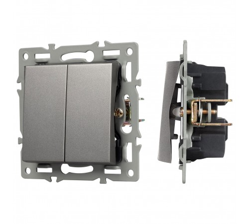 Выключатель двухклавишный без рамки Arlight 43726 SWT