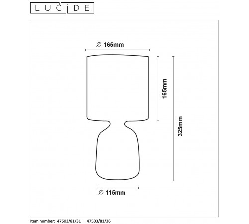 Настольная лампа декоративная Lucide 47503/81/36 Cosby